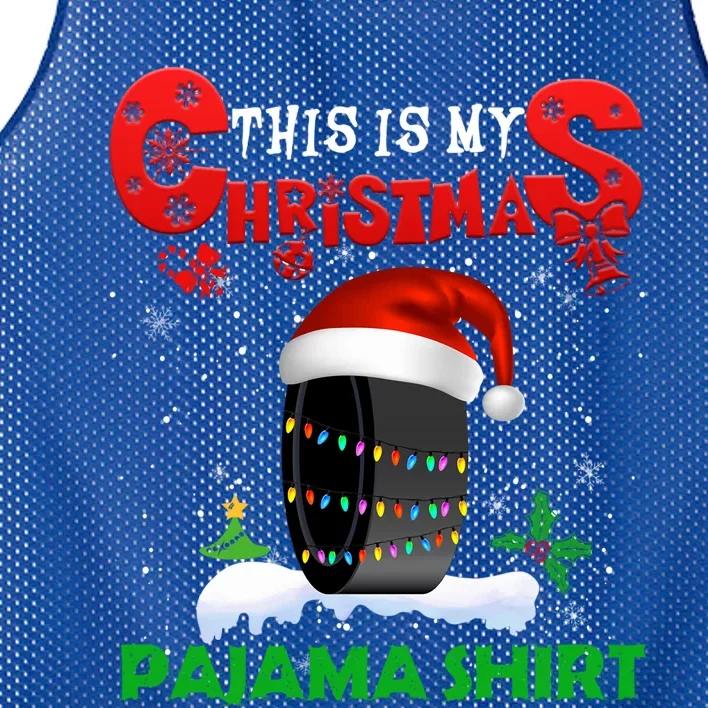 My Christmas Pajama Cute Xmas Lights Santa Hockey Player Gift Mesh Reversible Basketball Jersey Tank