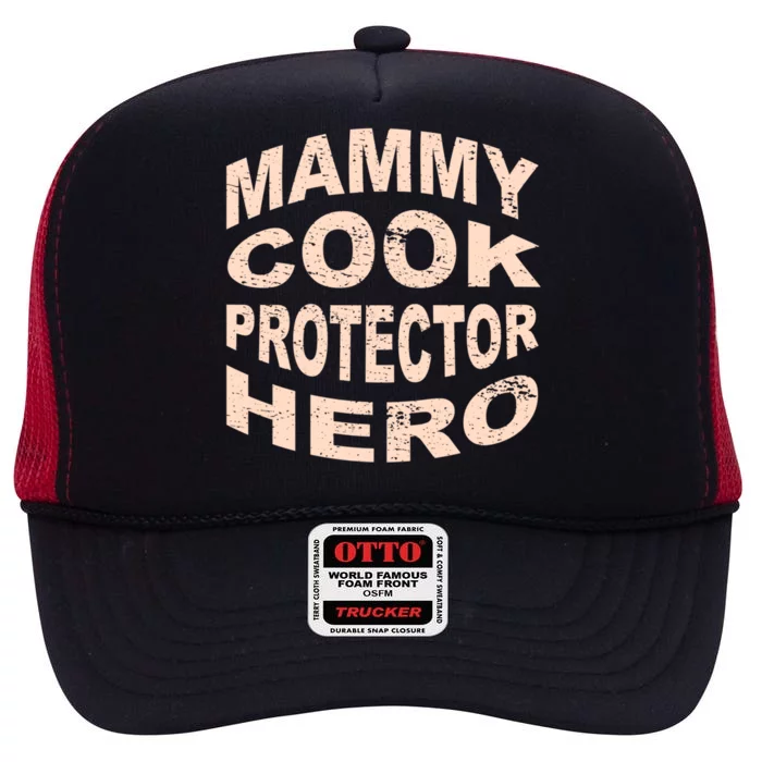 Mammy Cook Protector Hero Mom Profession Superhero Chef Gift High Crown Mesh Trucker Hat