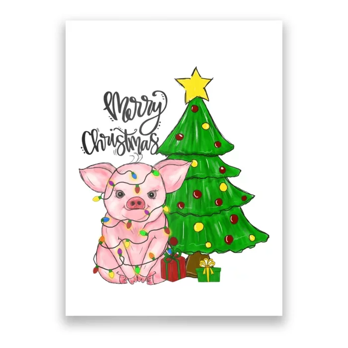 Merry Christmas Pig Funny Pigs Christmas Xmas Poster