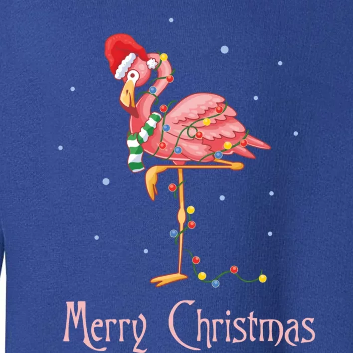 Merry Christmas Pink Flamingo Cute Xmas Costume Gift Toddler Sweatshirt