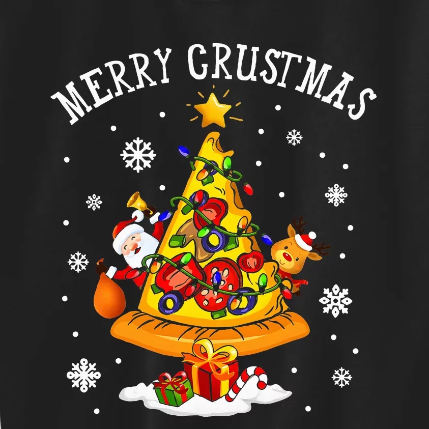 Merry Crustmas Pizza Christmas Tree Xmas Gifts Kids Sweatshirt