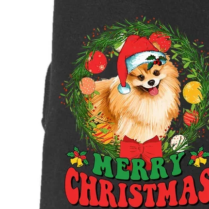 Merry Christmas Pomeranian Santa Dog Lover Xmas Doggie 3-End Fleece Hoodie