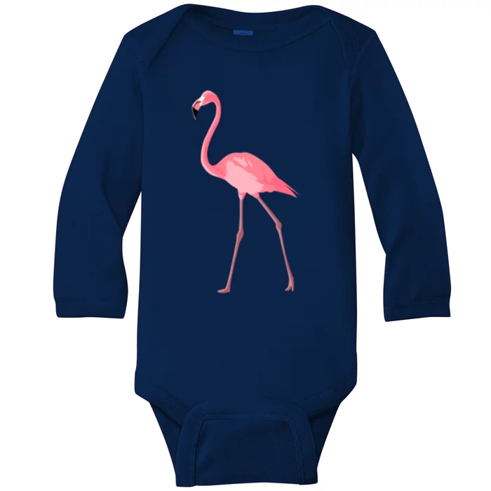 Merry Christmas Pink Santa Flamingo Cute Gift Baby Long Sleeve Bodysuit