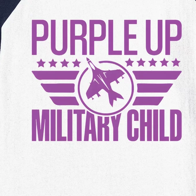 Military Child Purple Up Baseball Sleeve Shirt