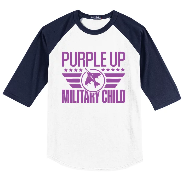 Military Child Purple Up Baseball Sleeve Shirt