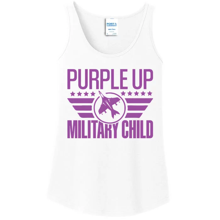 Military Child Purple Up Ladies Essential Tank