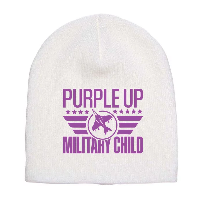 Military Child Purple Up Short Acrylic Beanie