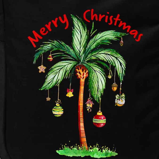 Merry Christmas Palm Tree Hawaii Hawaiian Tropical Christmas Meaningful Gift Impact Tech Backpack