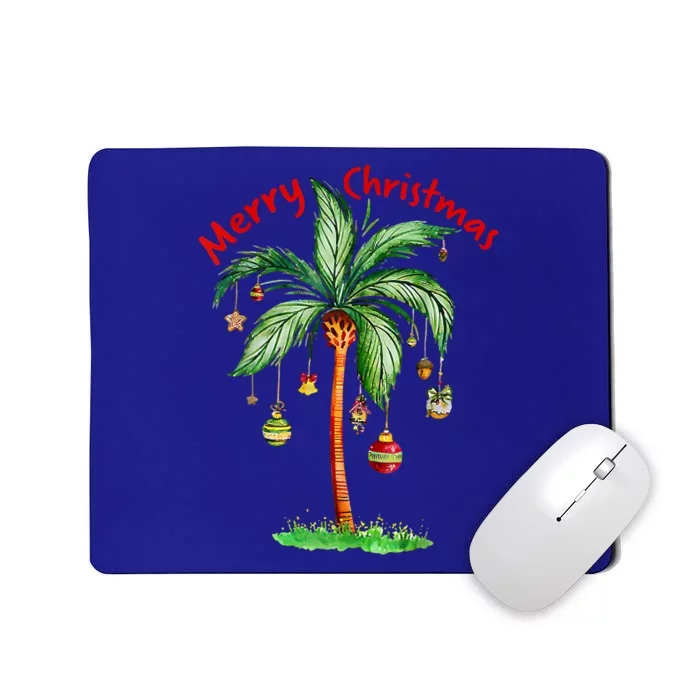 Merry Christmas Palm Tree Hawaii Hawaiian Tropical Christmas Meaningful Gift Mousepad