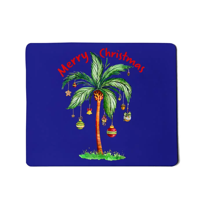 Merry Christmas Palm Tree Hawaii Hawaiian Tropical Christmas Meaningful Gift Mousepad