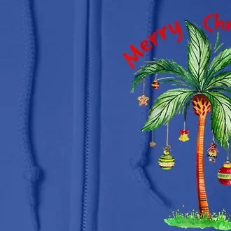 Merry Christmas Palm Tree Hawaii Hawaiian Tropical Christmas Meaningful Gift Full Zip Hoodie