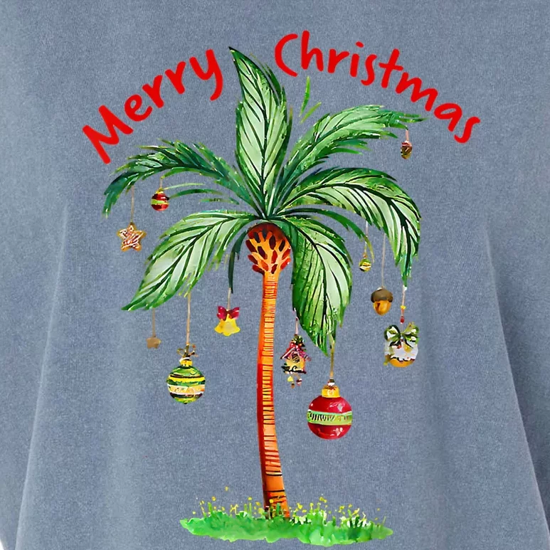 Merry Christmas Palm Tree Hawaii Hawaiian Tropical Christmas Meaningful Gift Garment-Dyed Women's Muscle Tee