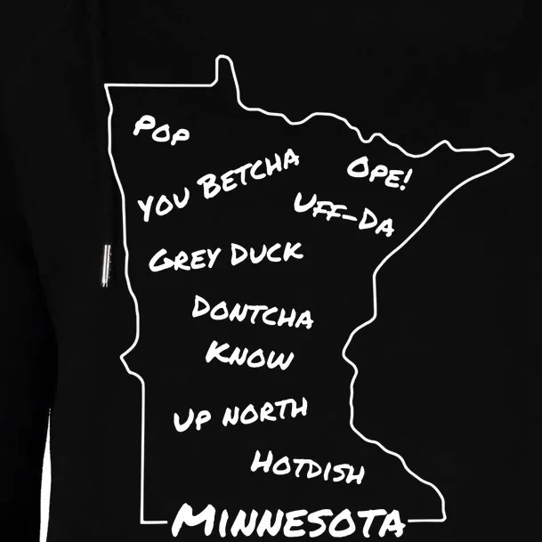 Minnesota Common Phrase Funny Midwestern Design Womens Funnel Neck Pullover Hood