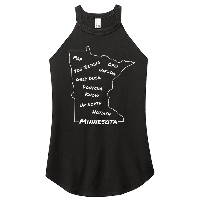 Minnesota Common Phrase Funny Midwestern Design Women’s Perfect Tri Rocker Tank