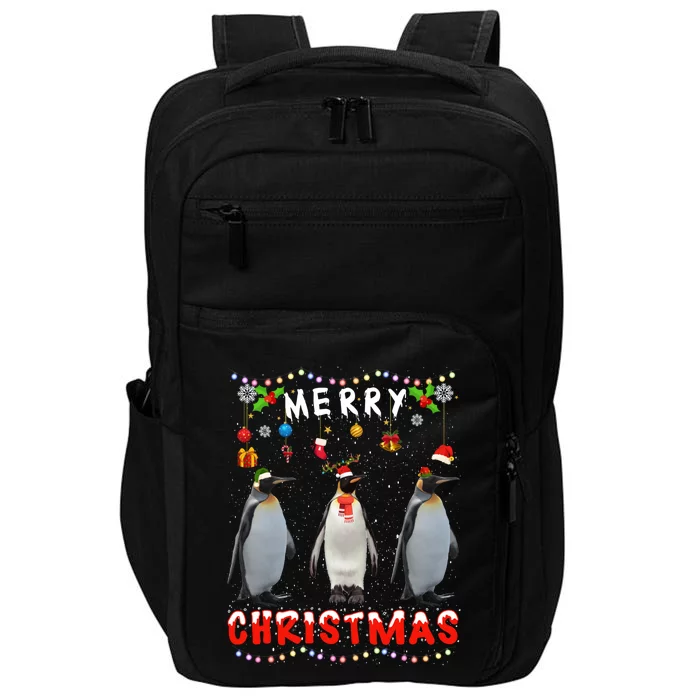 Merry Christmas Penguin Xmas Funny Animals Pajama Funny Gift Impact Tech Backpack