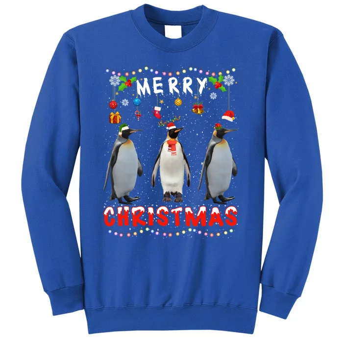 Merry Christmas Penguin Xmas Funny Animals Pajama Funny Gift Tall Sweatshirt