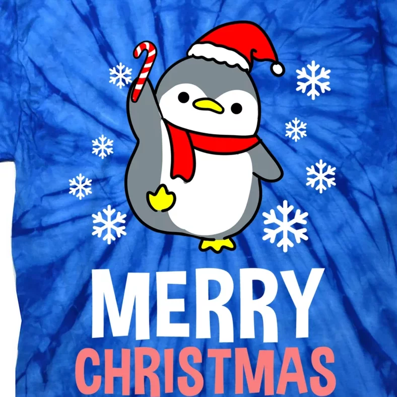 Merry Christmas Penguin Gift Tie-Dye T-Shirt