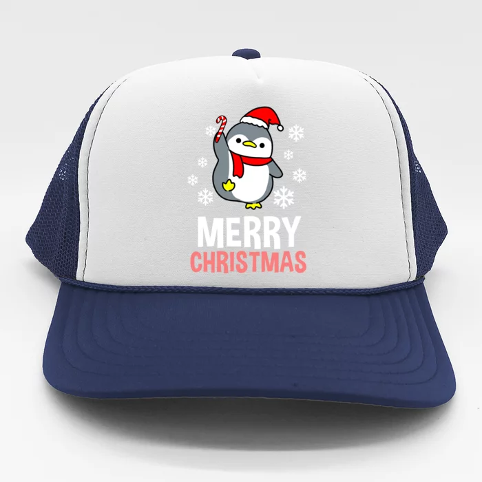 Merry Christmas Penguin Gift Trucker Hat