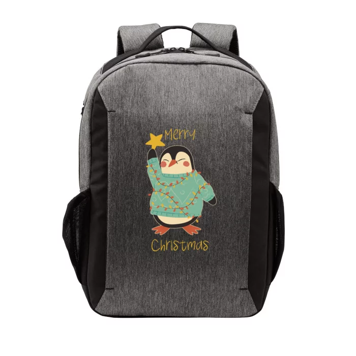 Merry Christmas Penguin Cool Gift Vector Backpack