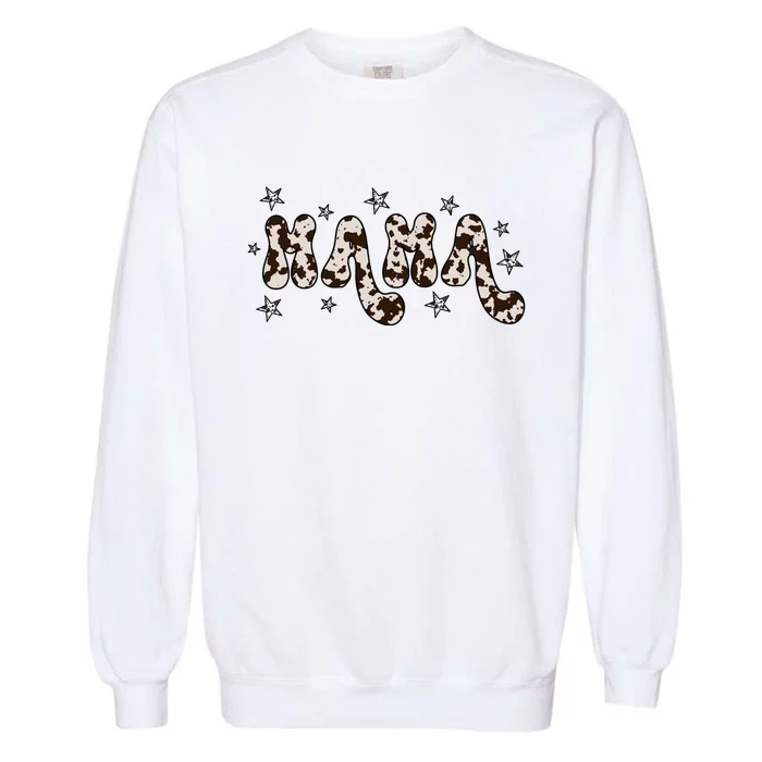 Mama Cow Print Mom Mother's Day Garment-Dyed Sweatshirt