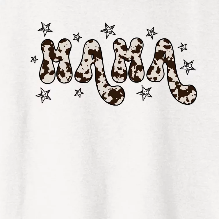 Mama Cow Print Mom Mother's Day Women's Crop Top Tee