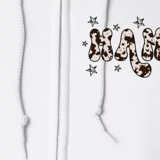 Mama Cow Print Mom Mother's Day Full Zip Hoodie