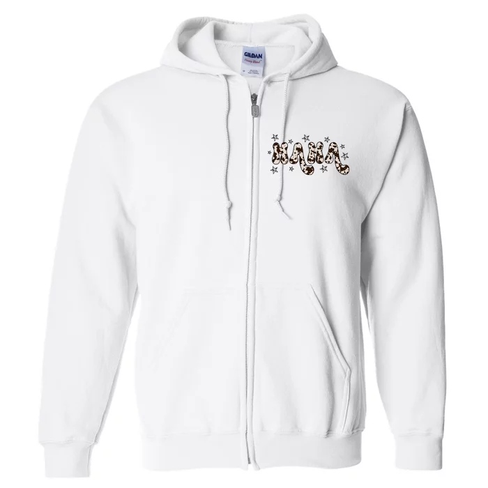 Mama Cow Print Mom Mother's Day Full Zip Hoodie