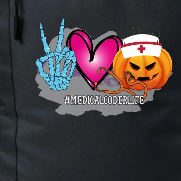 Medical Coder Peace Love Pumpkin Funny Halloween Tees Meaningful Gift Daily Commute Backpack