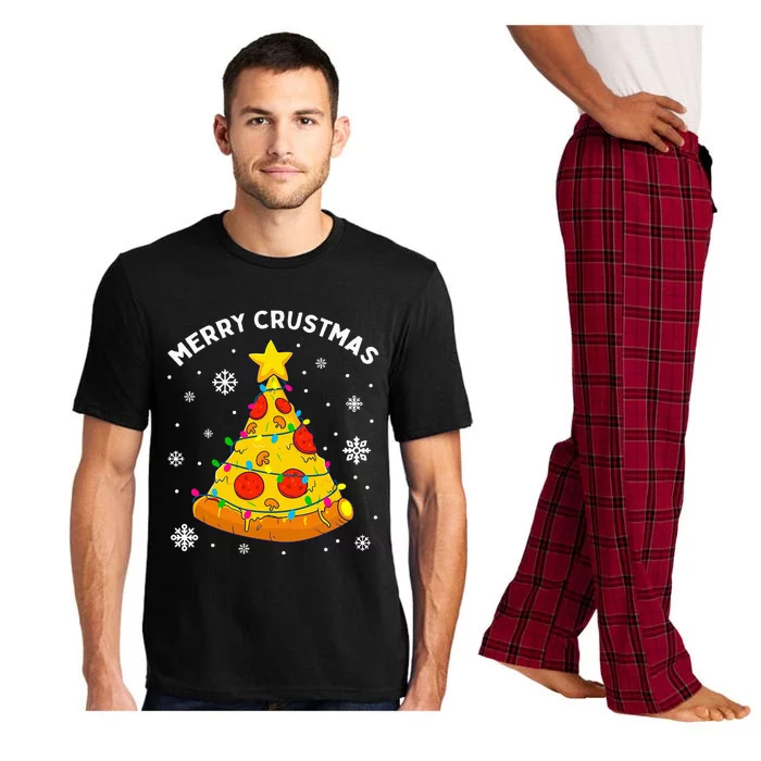 Merry Crustmas Pizza Christmas Tree Xmas Gifts Pajama Set