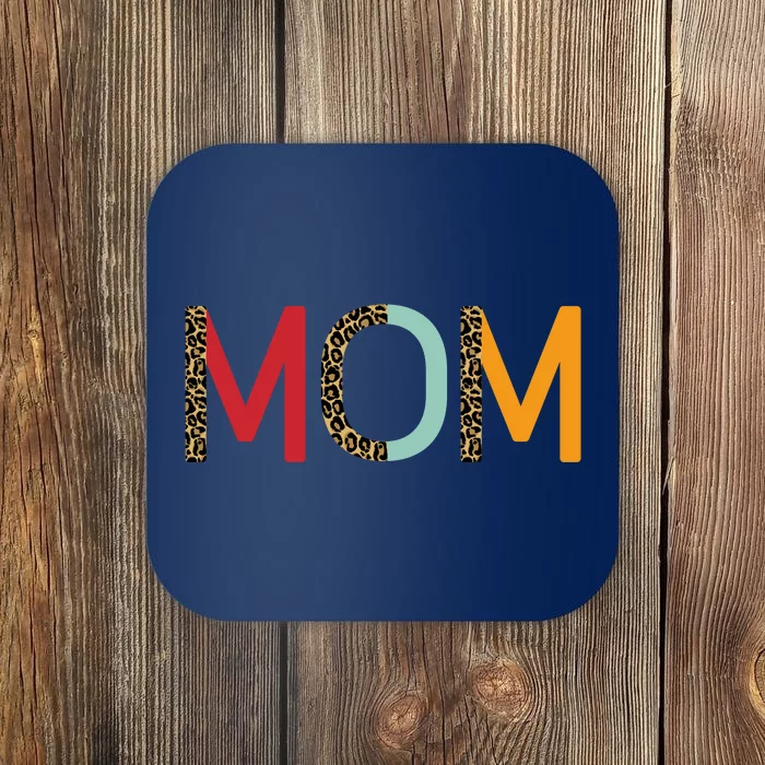 Mom Cheetah Print Cute Gift Coaster