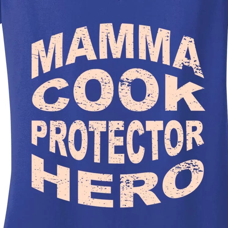 Mamma Cook Protector Hero Mom Profession Superhero Chef Gift Women's V-Neck T-Shirt