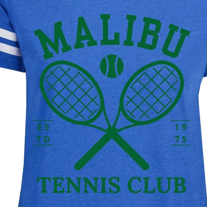 Malibu California Preppy Tennis Club Green Enza Ladies Jersey Football T-Shirt