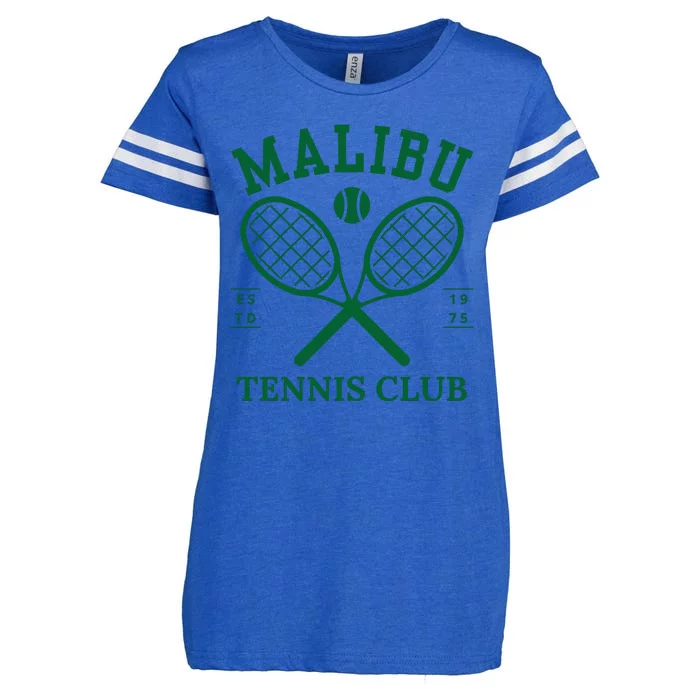 Malibu California Preppy Tennis Club Green Enza Ladies Jersey Football T-Shirt