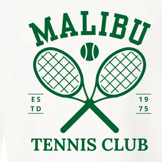 Malibu California Preppy Tennis Club Green Cropped Pullover Crew