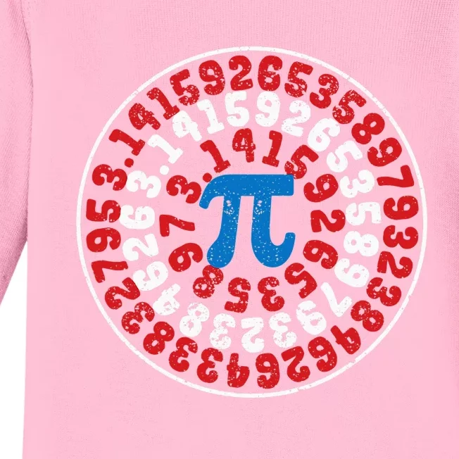 Mathematician Captain Pi Superhero Math Nerd Geek Pi Day Baby Long Sleeve Bodysuit