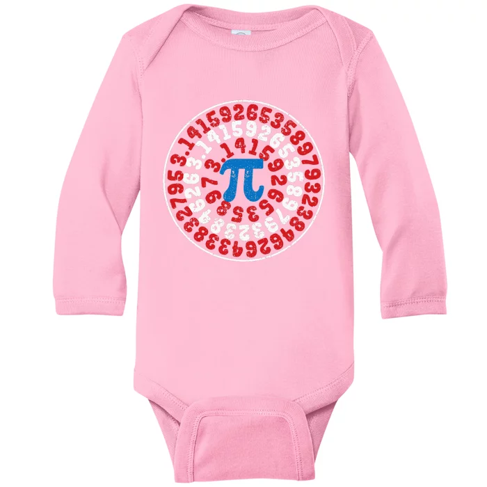 Mathematician Captain Pi Superhero Math Nerd Geek Pi Day Baby Long Sleeve Bodysuit