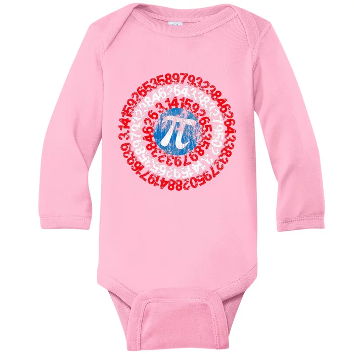 Mathematician Captain Pi Superhero Math Nerd Geek Pi Day Baby Long Sleeve Bodysuit