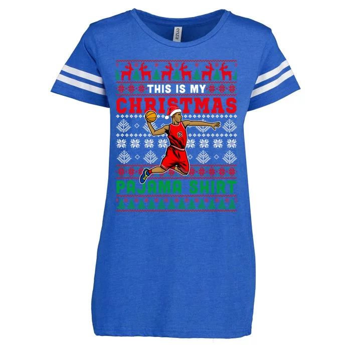 My Christmas Pajama Gift Xmas Costume Basketball Player Gift Enza Ladies Jersey Football T-Shirt