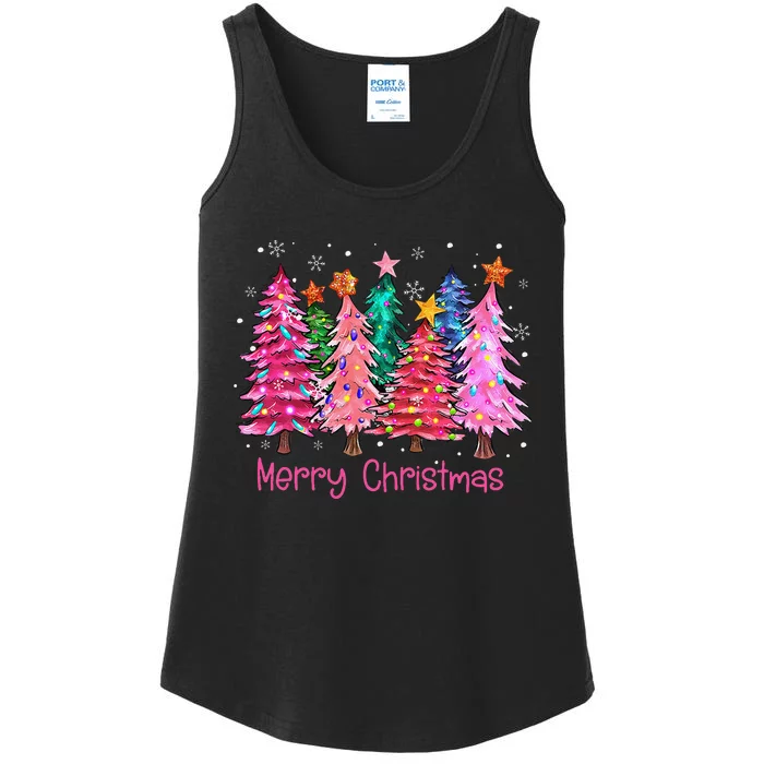 Merry Christmas Pin.K Christmas Tree Pin.K Christmas Costume Ladies Essential Tank