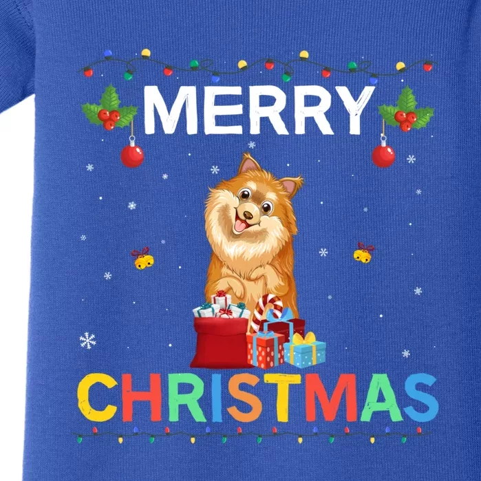 Merry Christmas Pomeranian Dog Lovers Xmas Holiday Party Gift Baby Bodysuit