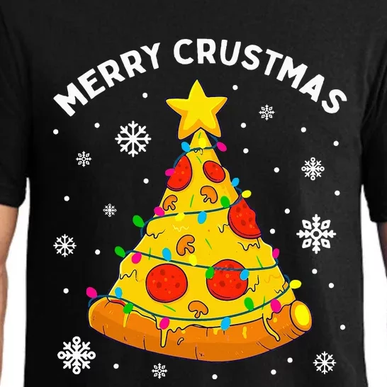 Merry Crustmas Pizza Christmas Tree Xmas Gifts Pajama Set