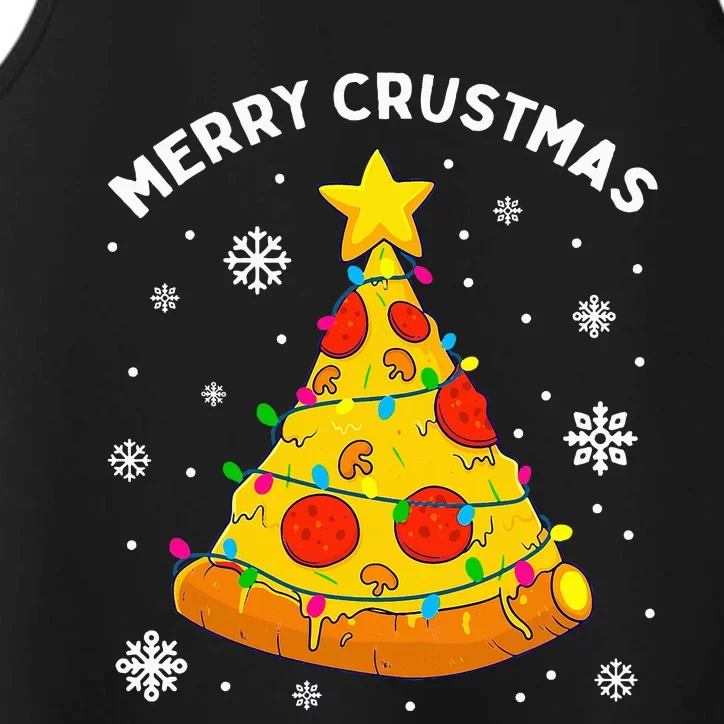 Merry Crustmas Pizza Christmas Tree Xmas Gifts Performance Tank