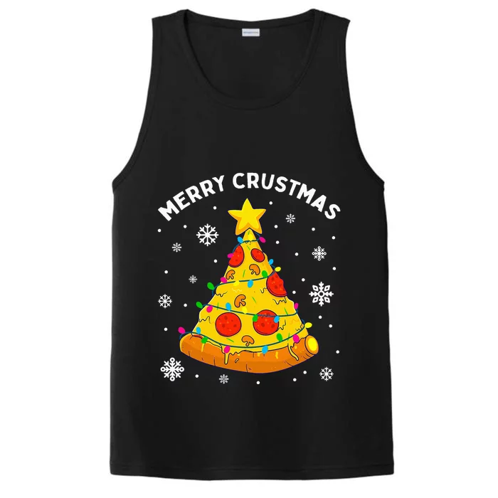 Merry Crustmas Pizza Christmas Tree Xmas Gifts Performance Tank