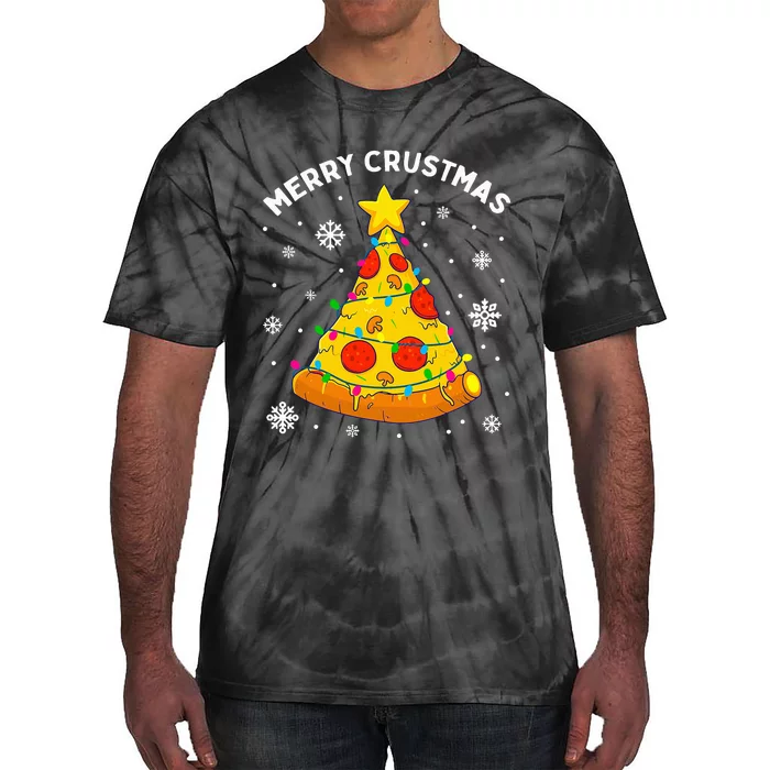 Merry Crustmas Pizza Christmas Tree Xmas Gifts Tie-Dye T-Shirt