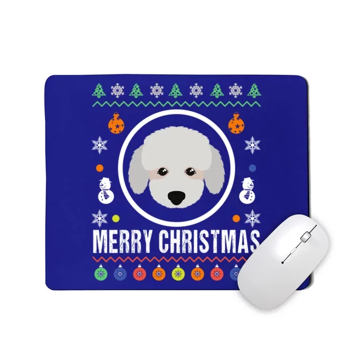 Merry Christmas Poodle Ugly Sweater Xmas Knit Gift Mousepad