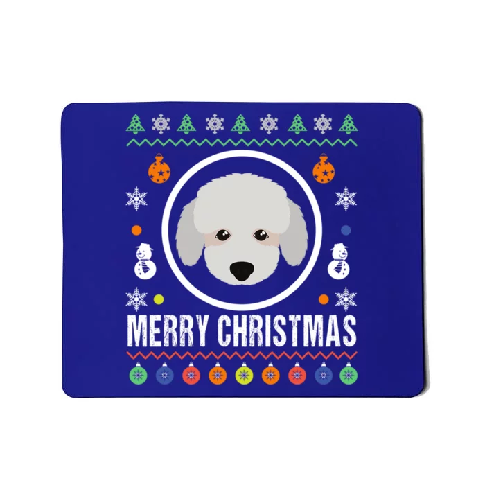 Merry Christmas Poodle Ugly Sweater Xmas Knit Gift Mousepad