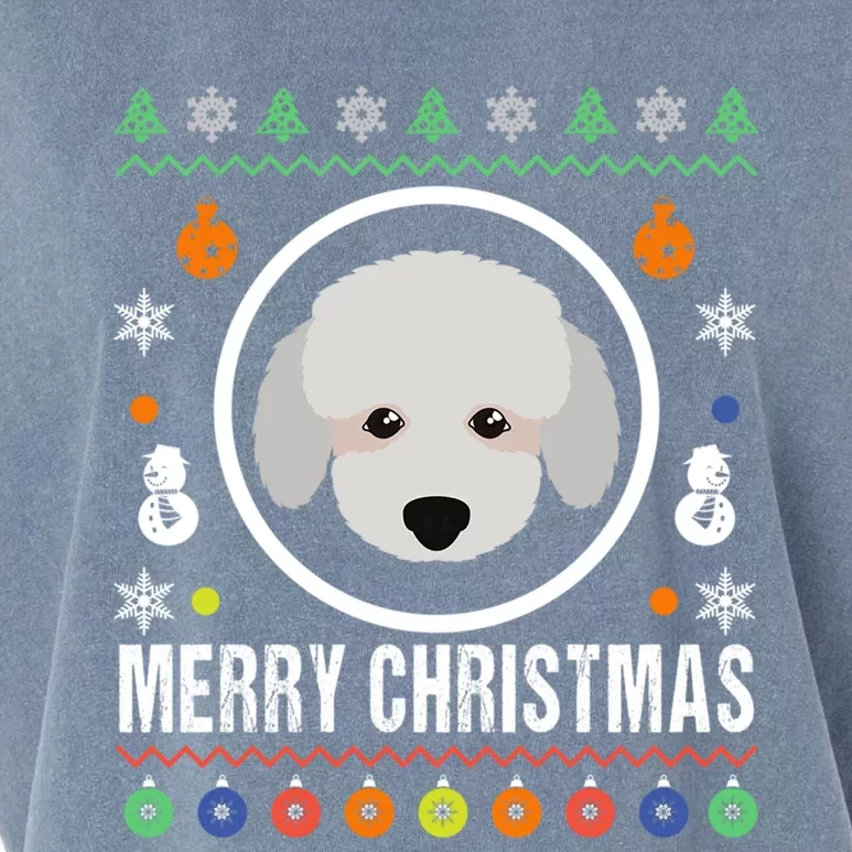 Merry Christmas Poodle Ugly Sweater Xmas Knit Gift Garment-Dyed Women's Muscle Tee