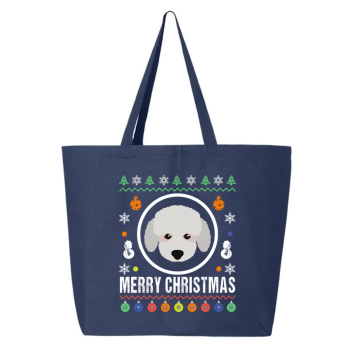 Merry Christmas Poodle Ugly Sweater Xmas Knit Gift 25L Jumbo Tote