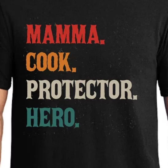 Mamma Cook Protector Hero Mom Mama Chef Cooker Profession Gift Pajama Set