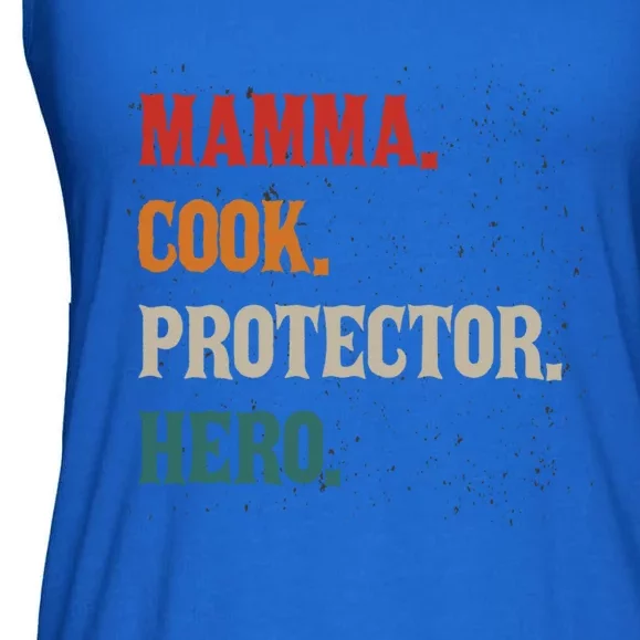 Mamma Cook Protector Hero Mom Mama Chef Cooker Profession Gift Ladies Essential Flowy Tank